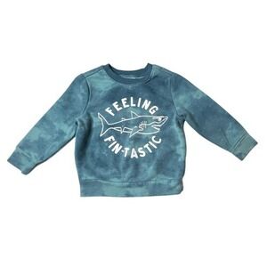 Old Navy Crewneck‎ Blue Shark Graphic Sweatshirt Toddler 2T Cozy Casual
